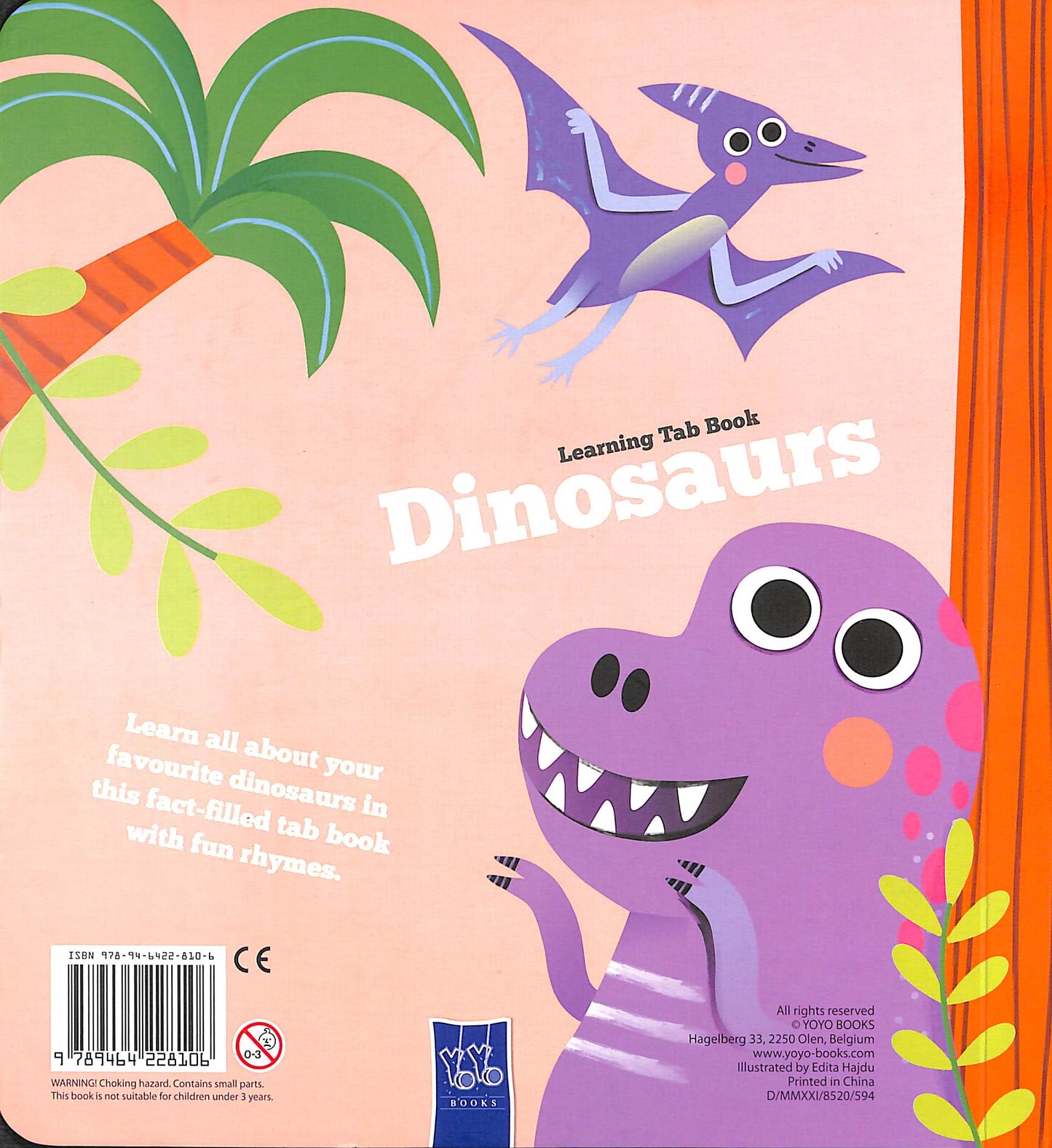 Learning Tab Book: Dinosaurs - Board Book