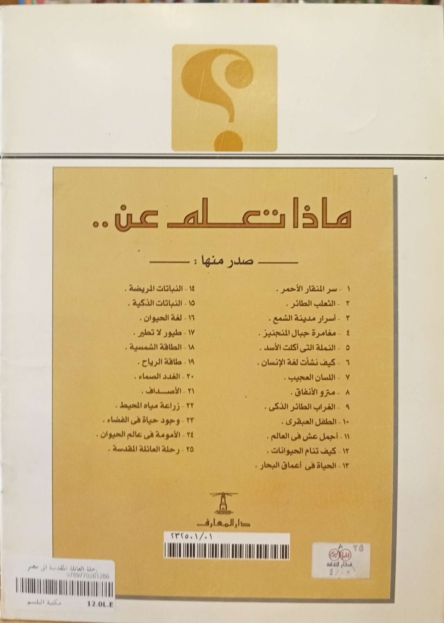 رحلة العائلة المقدسة الى مصر - سلسلة ماذا تعلم عن