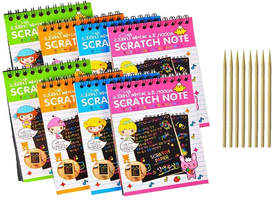 نوتة خربشة + قلم خشبي - مقاس صغير Scratch Note + Wooden Pen