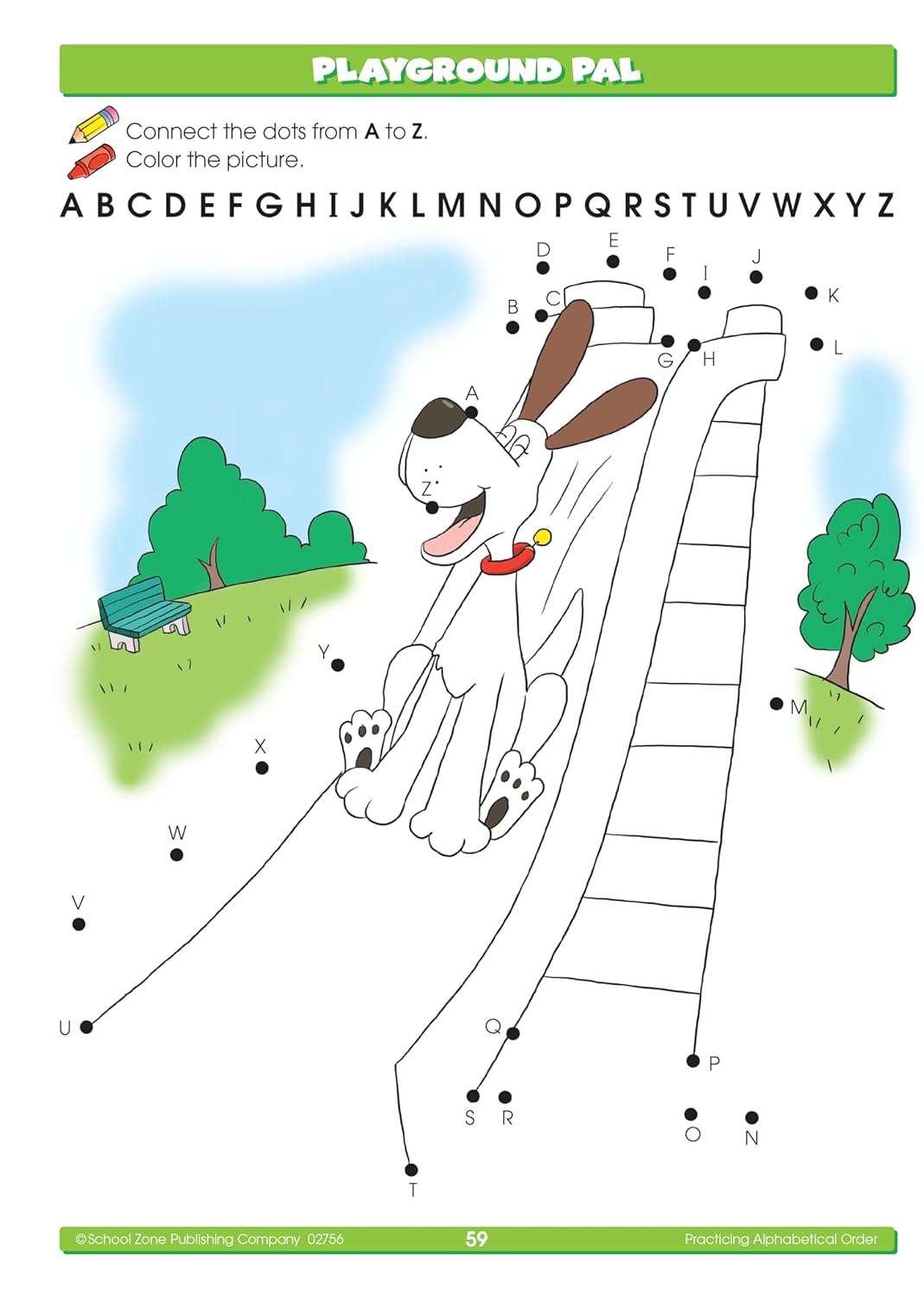 School Zone Alphabet Sticker Learning Workbook