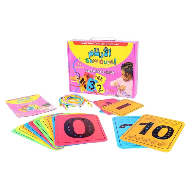 حقيبة البطاقات المثقوبة أربط وتتبع الأرقام 10 أنشطة