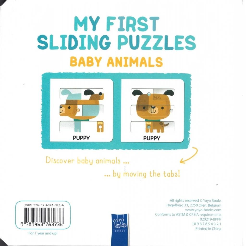 My First Sliding Puzzles: Baby Animals - Board Book