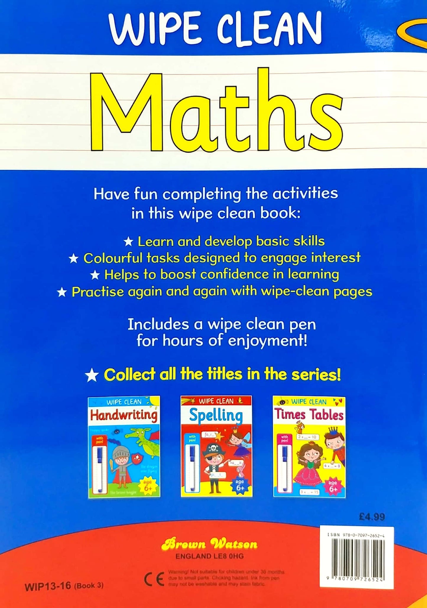 Wipe Clean Maths Book with Pen