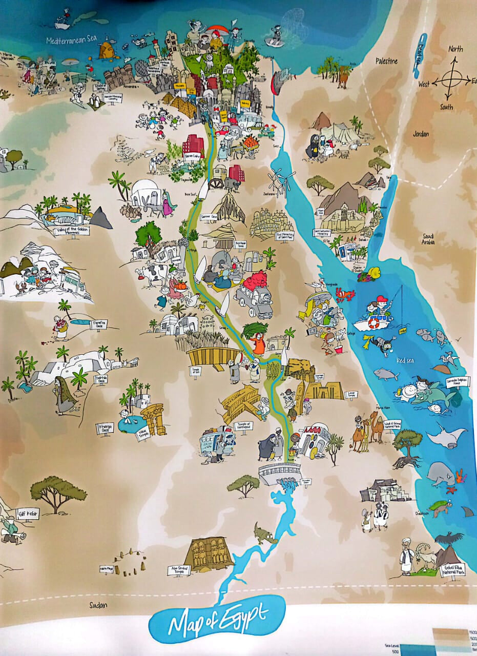 Egypt Map Poster - One Million Square Kilometers