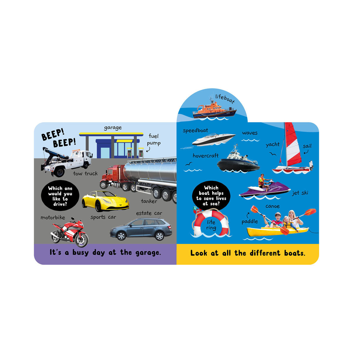 A Big Tab Board Book - Over 100 First Words - Things that Go - with lift the flaps - Board Book