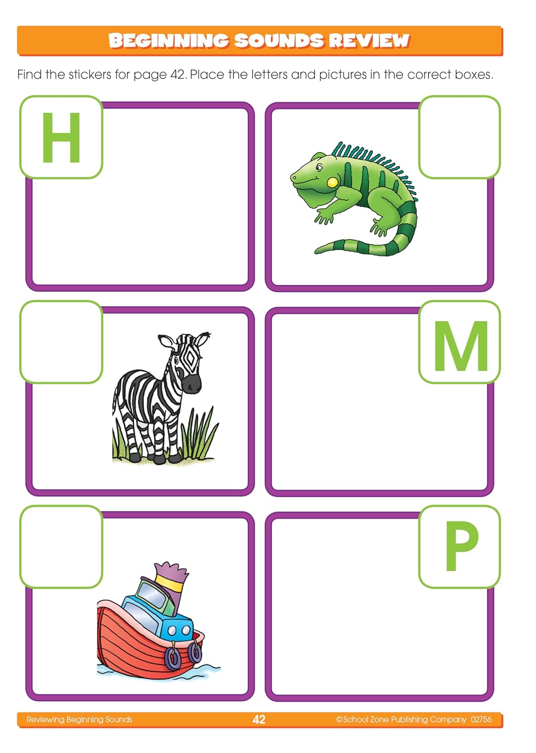 School Zone Alphabet Sticker Learning Workbook