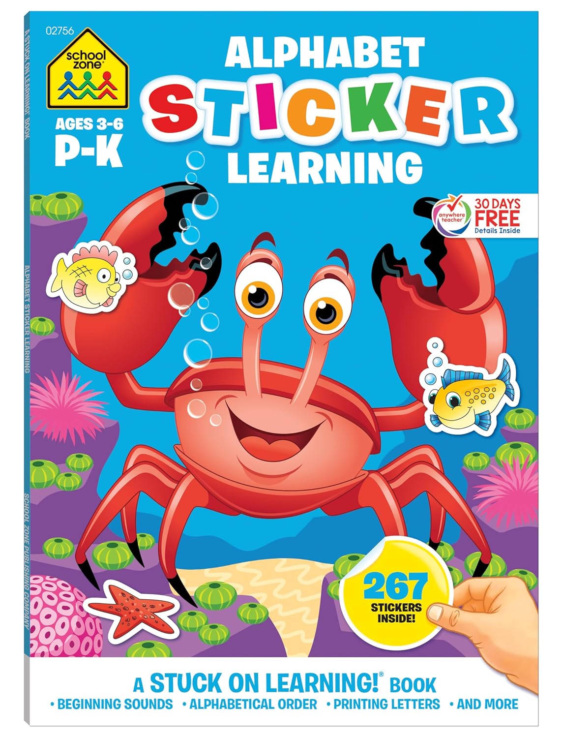School Zone Alphabet Sticker Learning Workbook