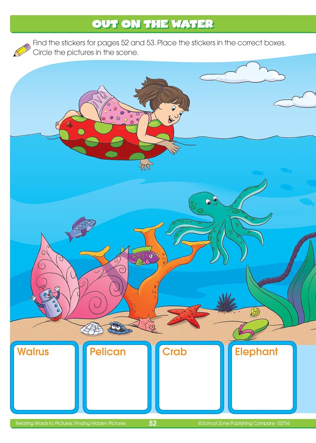 School Zone Alphabet Sticker Learning Workbook