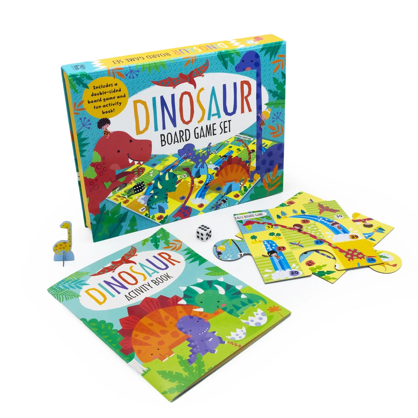 Dinosaur Board Game Set: Board Game and Activity Book