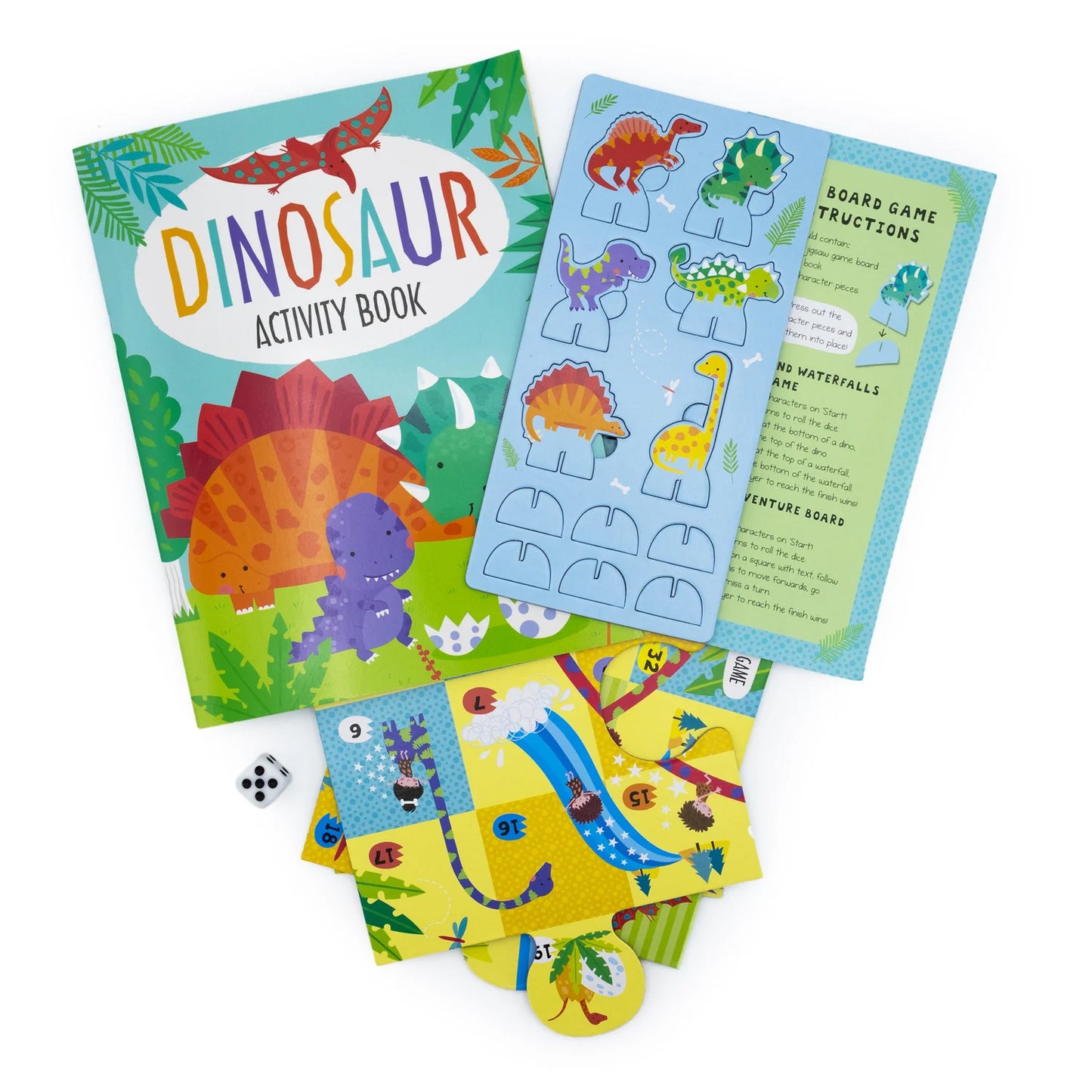 Dinosaur Board Game Set: Board Game and Activity Book